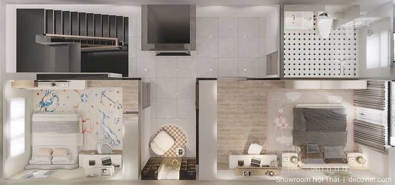 bản vẽ mặt bằng lầu 3 thiết kế nhà phố bình dương