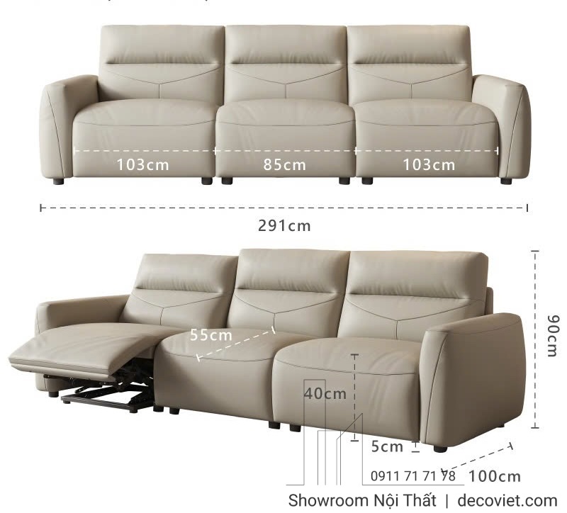 ghế sofa chỉnh điện nhập khẩu