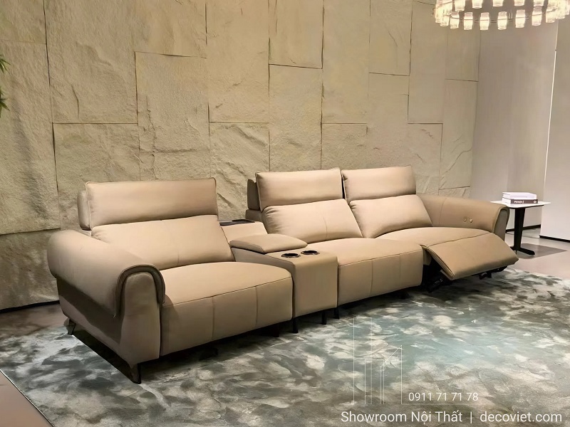 sofa da bò nhập khẩu chỉnh điện 1147T cao cấp