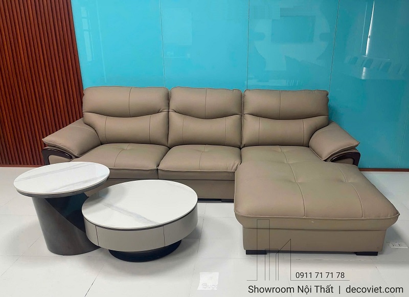 ghế sofa da bò Ý nhập khẩu đẹp sang trọng đặt trong phòng khách