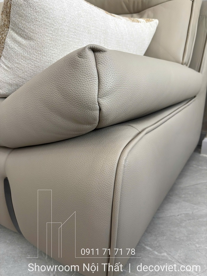 Bộ sofa da nhập khẩu với đệm ngồi êm ái, chất da mềm mịn