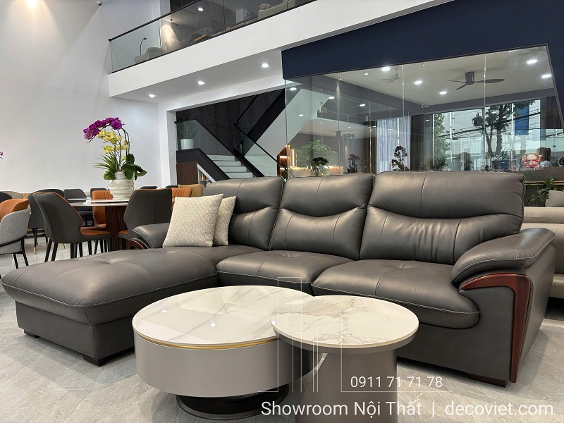 Ghế sofa da góc L 1020T cho không gian sang trọng
