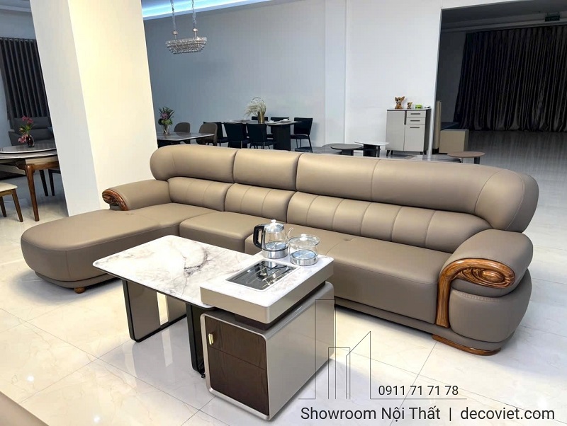 bộ sofa gỗ mun tự nhiên phòng khách tân cổ điển