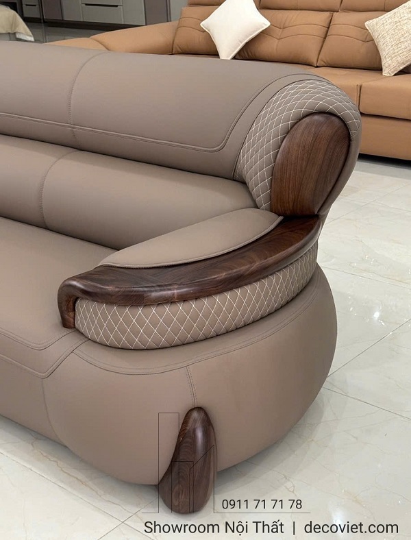 sofa gỗ mun góc L cao cấp nhập khẩu phòng khách biệt thự