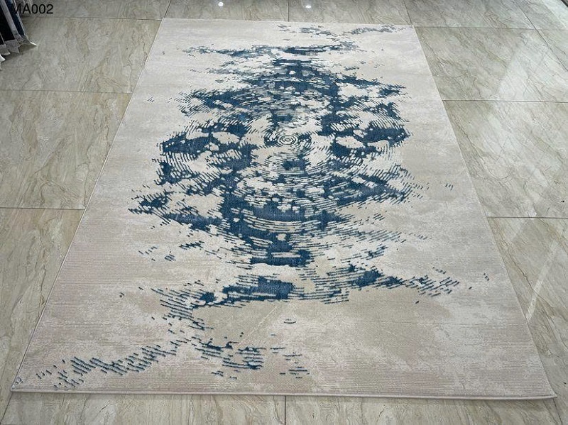 Thảm trải sàn phong cách hiện đại với họa tiết gợn sóng nổi bật.