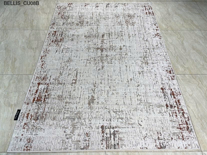 Thảm trải sàn phòng khách màu trung tính, thiết kế họa tiết loang hiện đại.