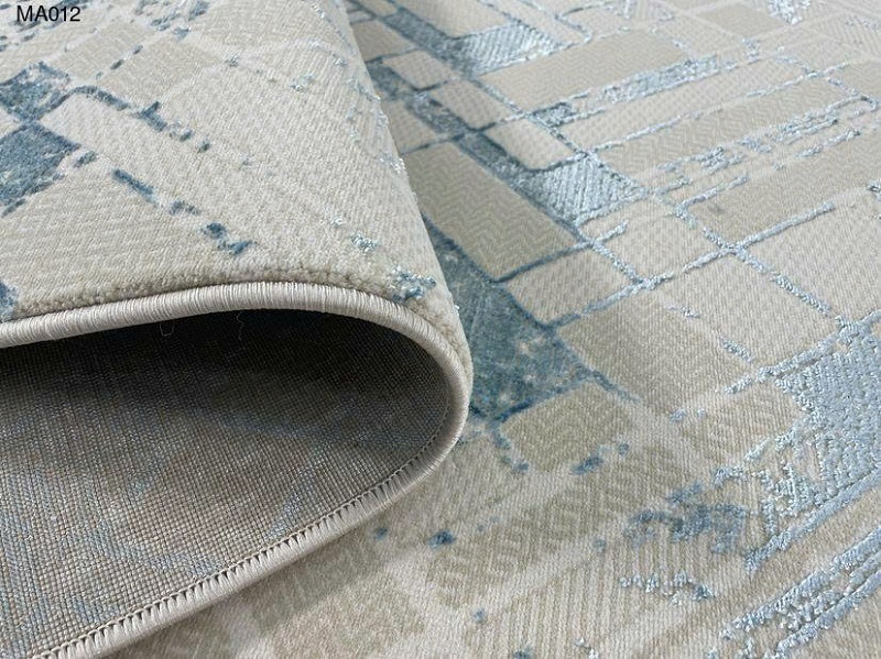 Cận cảnh chất liệu và đường may thảm trải sàn, sợi Polypropylene và Polyester Shrink bền đẹp