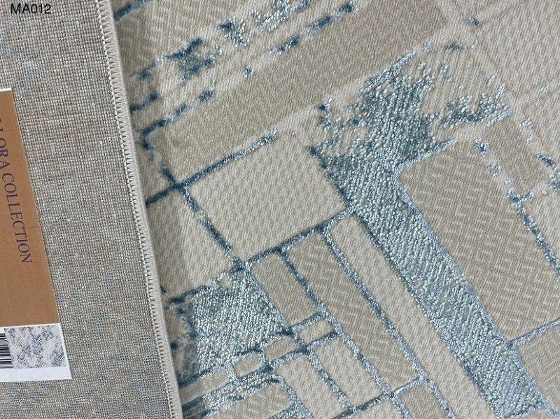 Họa tiết thảm trải sàn tông màu be xám xanh, phong cách tối giản và tinh tế