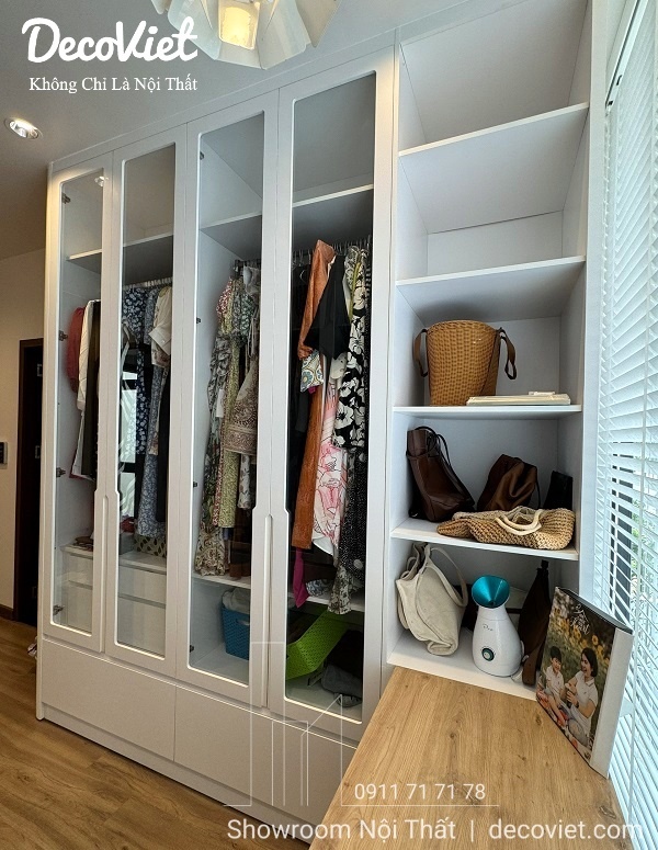 thi công tủ quần áo cánh kính