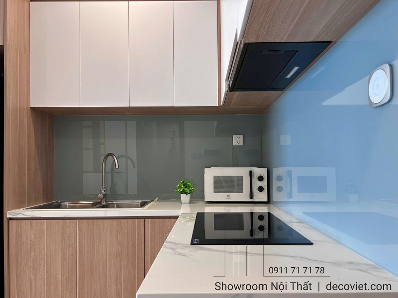 Thi công tủ bếp gỗ công nghiệp tiện nghi trong căn hộ Vinhomes Grand Park