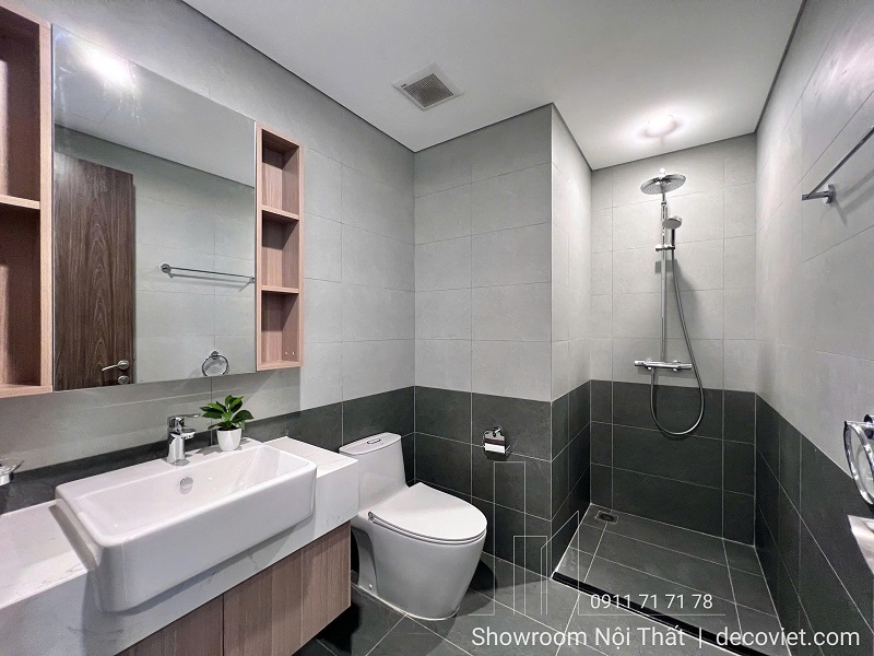 không gian nhà vệ sinh chung cư thi công nội thất đẹp tiết kiệm chi phí