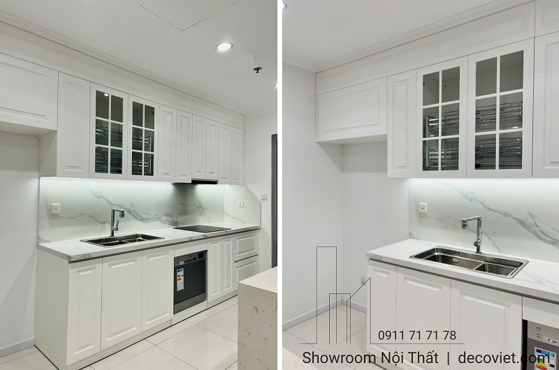 thi công tủ bếp gỗ công nghiệp hiện đại