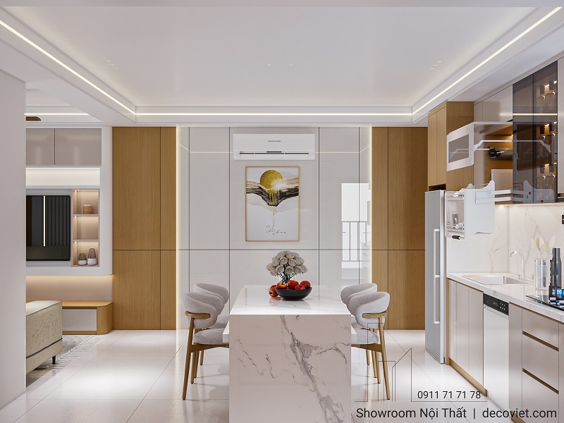 Thiết kế phòng ăn liền bếp căn hộ Saigon South 2PN