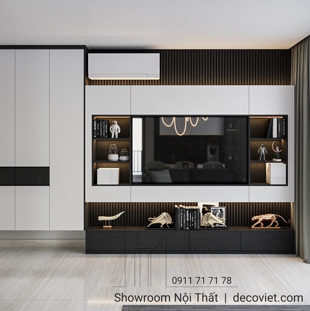 thiết kế nội thất phòng khách căn hộ Vinhomes 1PN