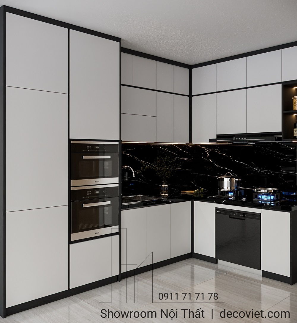 thi công tủ bếp gỗ đẹp hiện đại