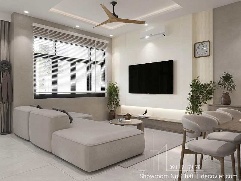 phòng khách nhà phố Bình Dương nhiều ánh sáng tự nhiên