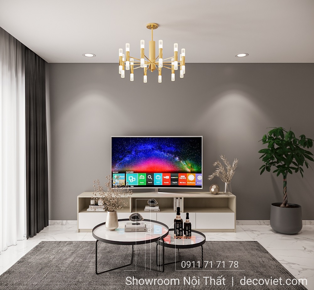 thiết kế nội thất phòng khách đẹp tối giản