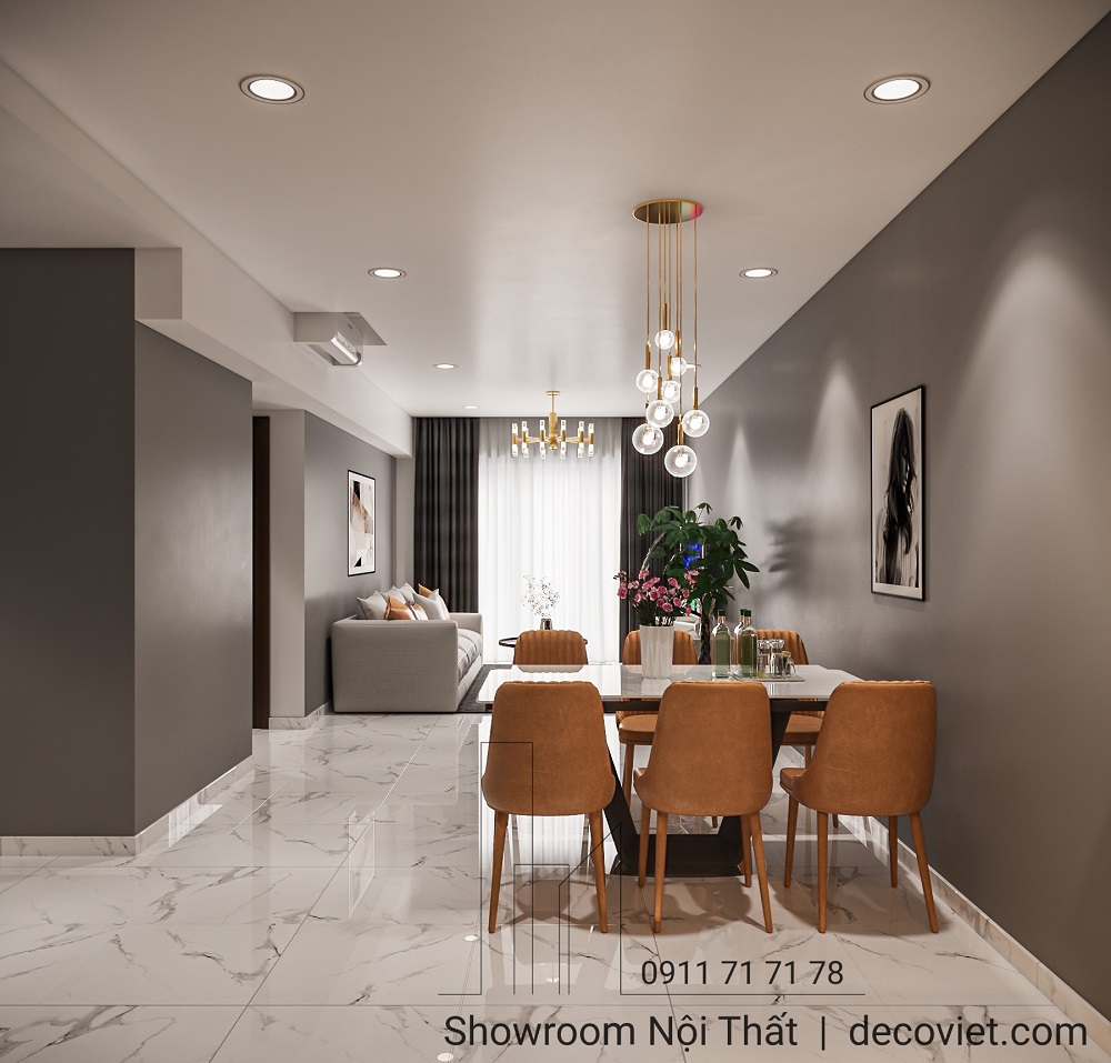 thiết kế nội thất phòng bếp với không gian mở