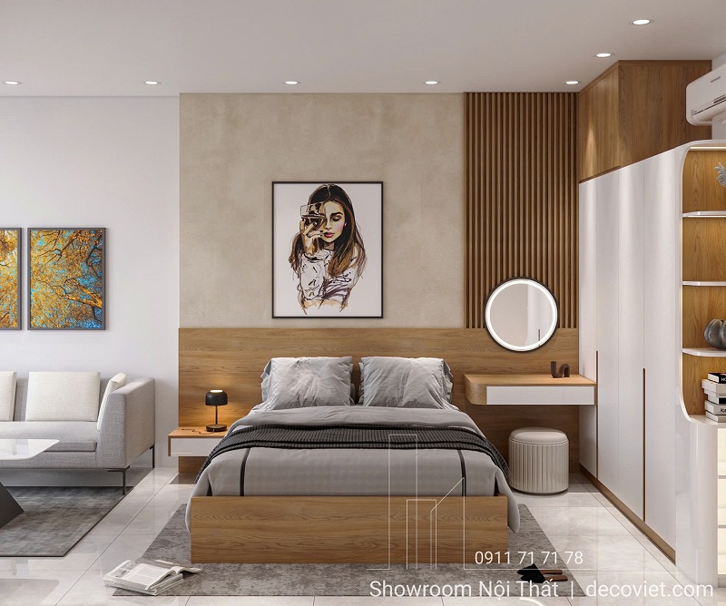 Thiết kế giường ngủ căn hộ dịch vụ bền đẹp, tiện nghi cho khách thuê