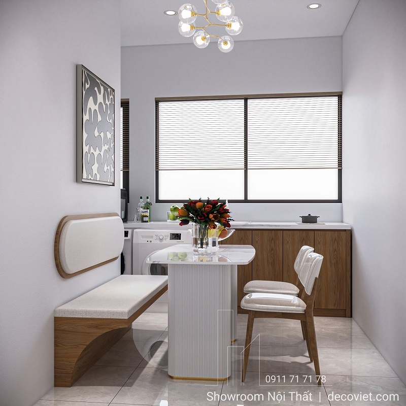 Bàn ăn mặt đá sang trọng cho căn hộ cho thuê diện tích nhỏ