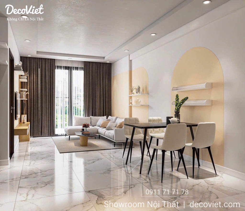 Thiết kế nội thất phòng khách chung cư Opal Boulevard