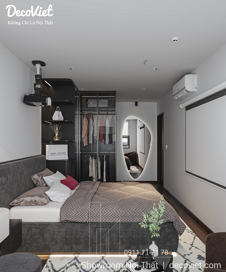 Nội thất phòng ngủ master căn hộ C SKY VIEW