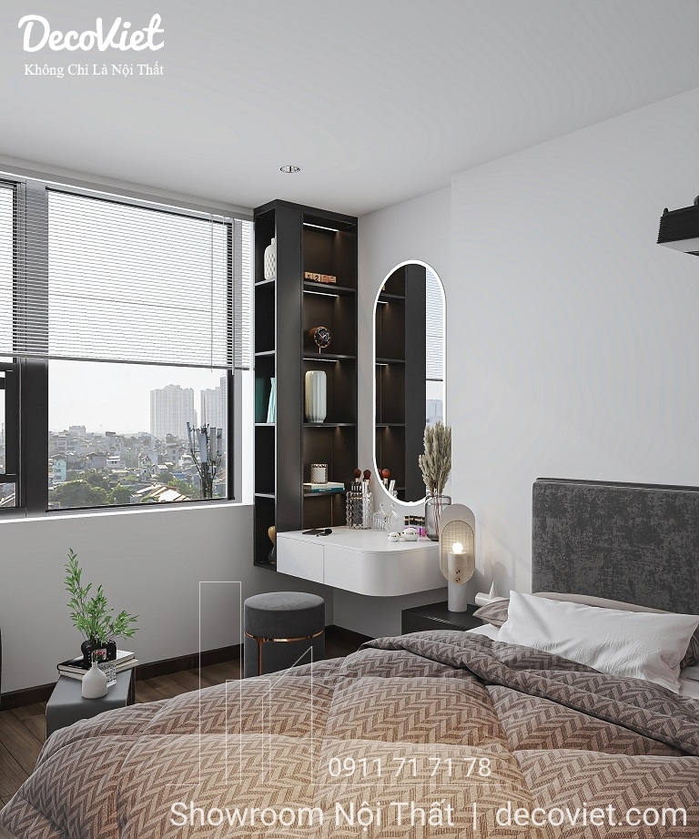 Nội thất phòng ngủ master căn hộ C SKY VIEW