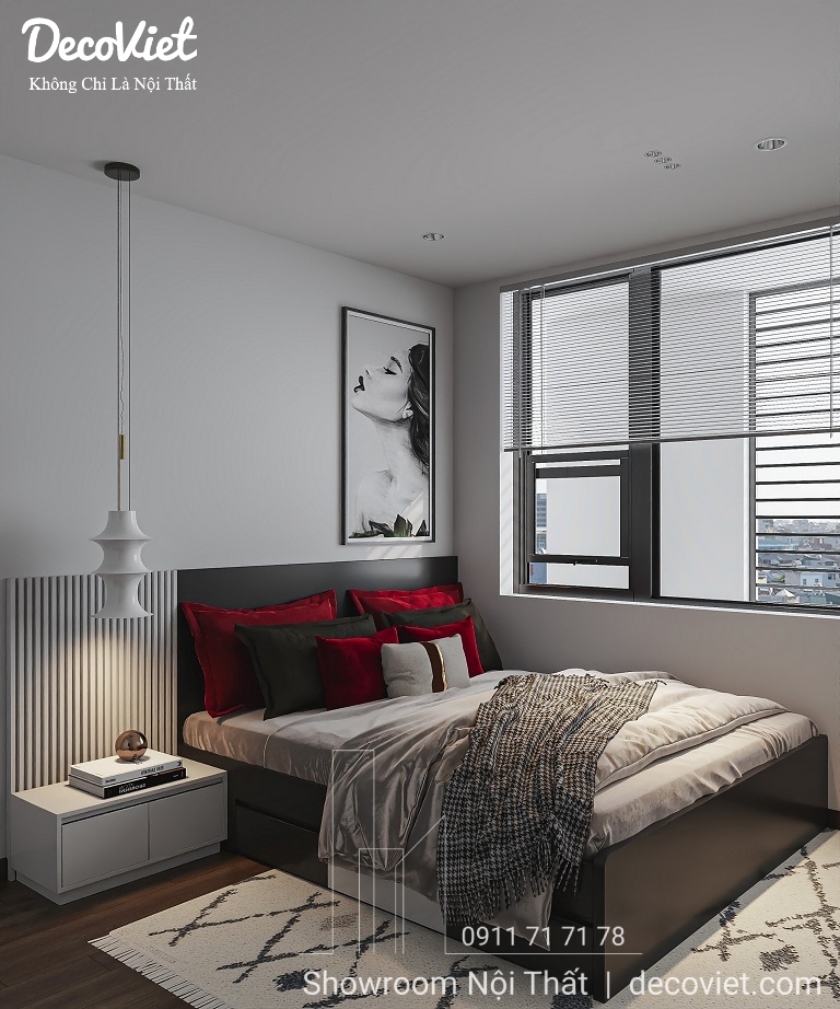 Thiết kế nội thất phòng ngủ căn hộ C SKY VIEW đẹp hiện đại
