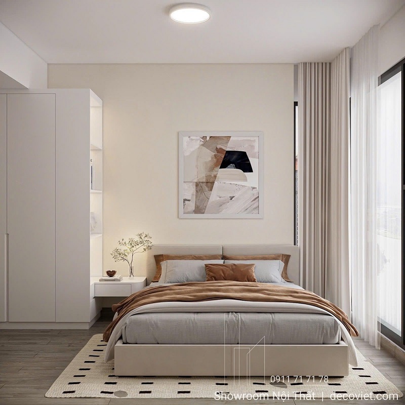 phòng ngủ master được thiết kế đáp ứng đầy đủ tiện nghi