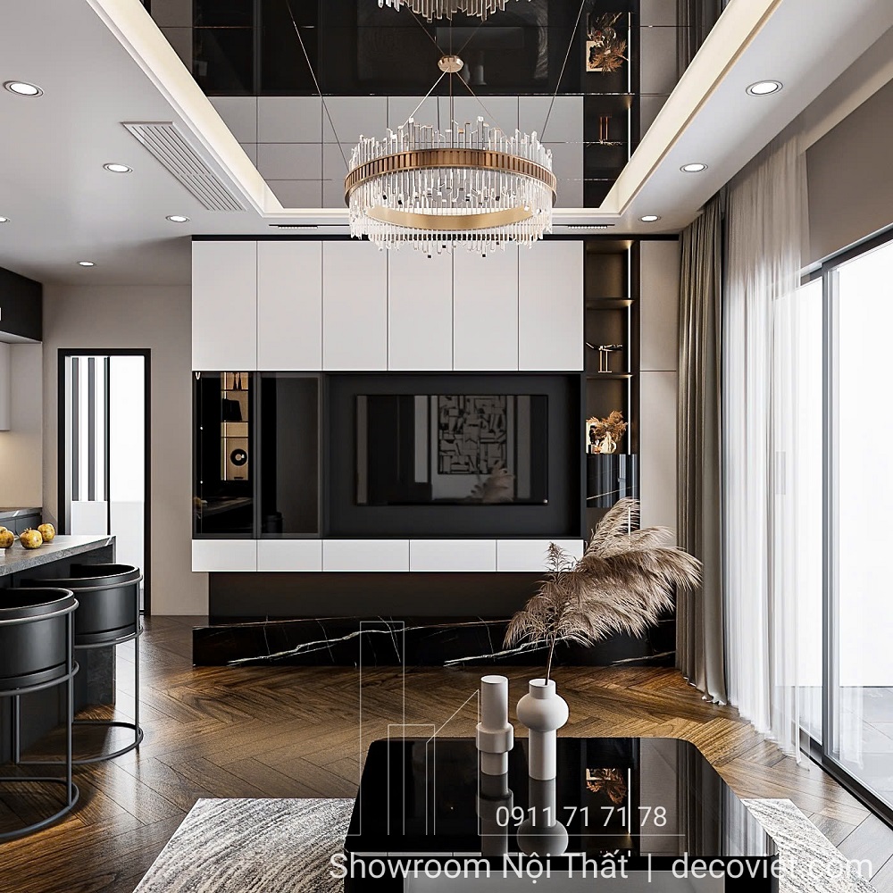 thiết kế nội thất phòng khách chung cư phú tài, quy nhơn