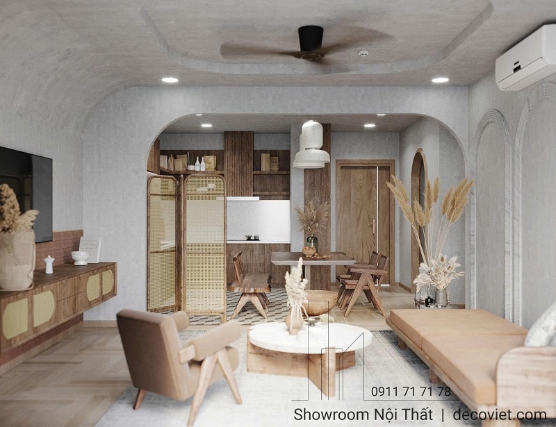 Thiết kế nội thất chung cư 2PN hiện đại tại SORA Gardens II Bình Dương