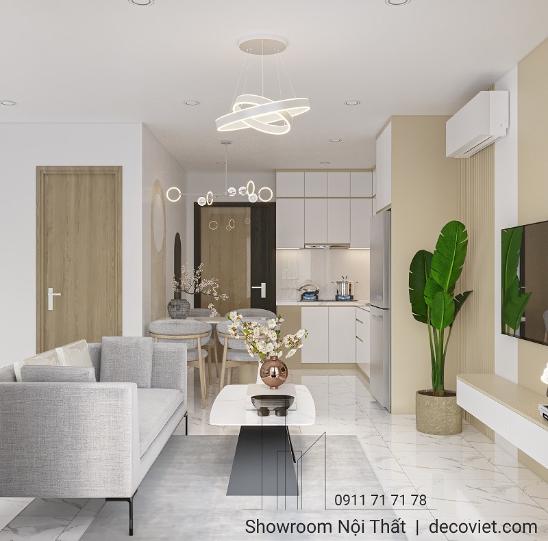 thiết kế phòng khách theo không gian mở độc đáo