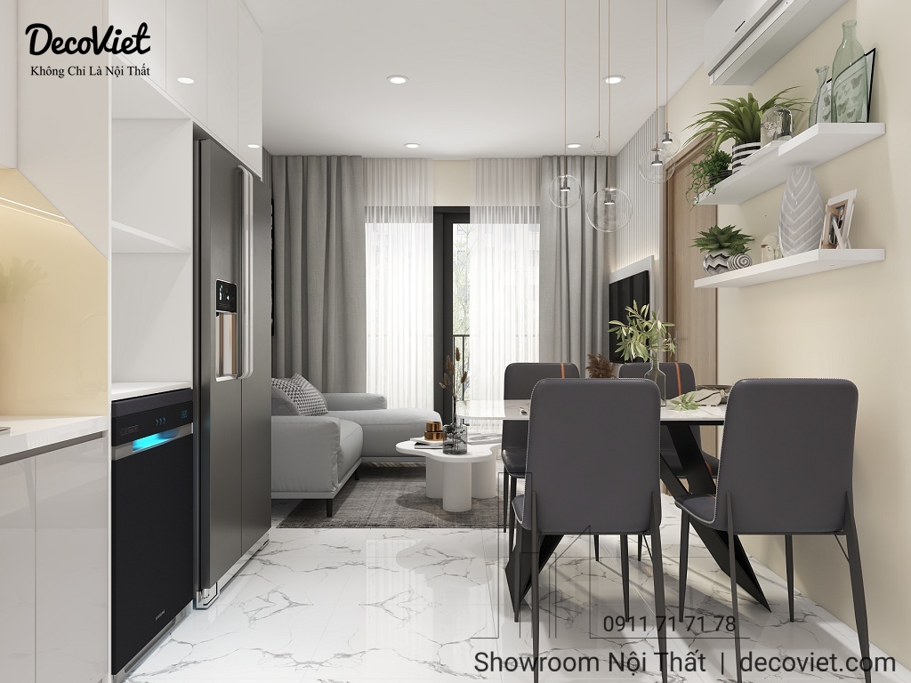 thiết kế nội thất phòng bếp căn hộ chung cư