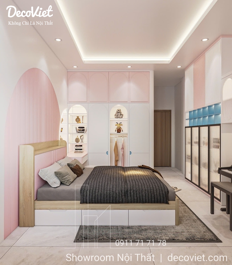 thiết kế nội thất phòng ngủ bé gái