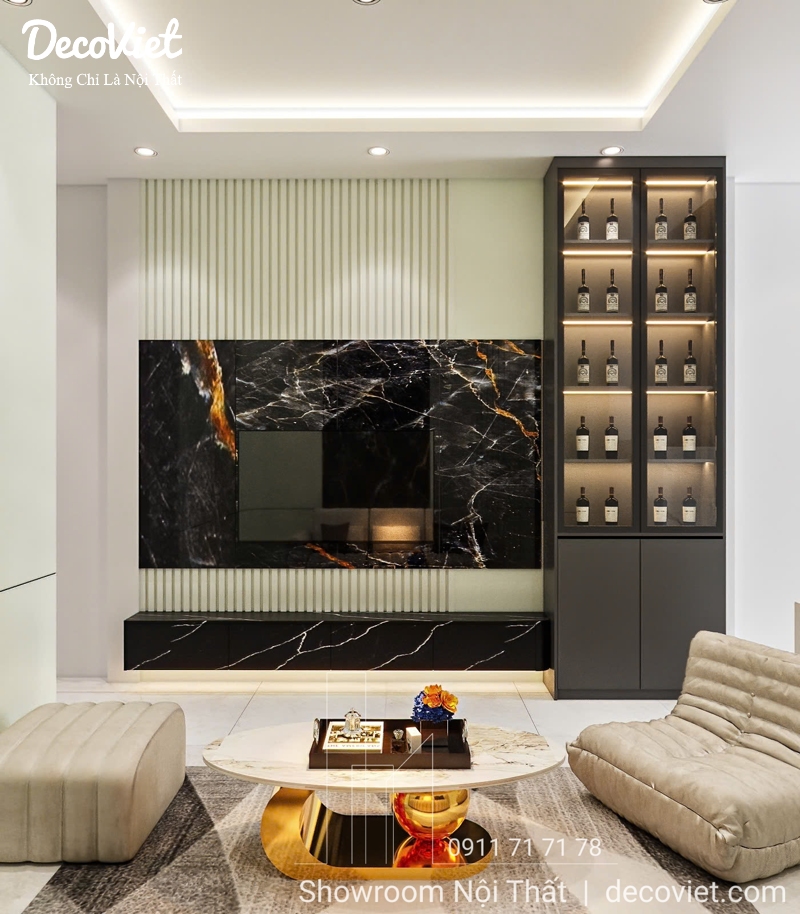 thiết kế phòng khách nhà phố 3pn