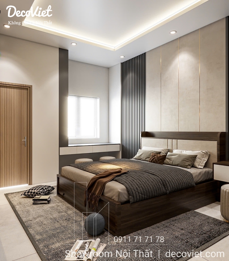 thiết kế nội thất phòng ngủ master hiện đại