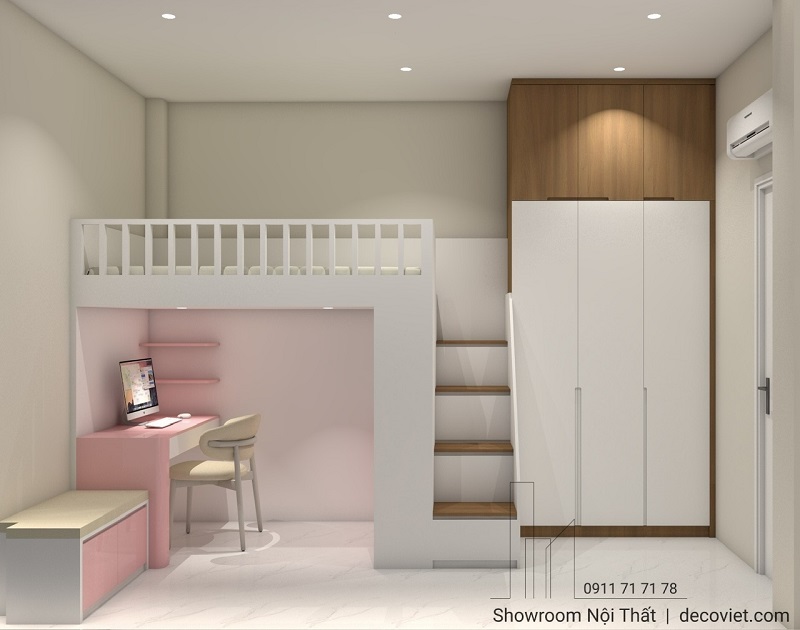 thiết kế giường ngủ tầng thông minh tối ưu không gian sống