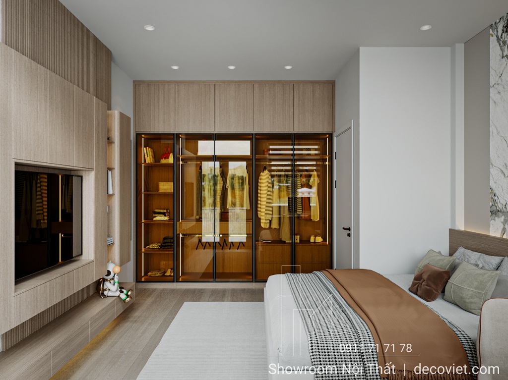 thiết kế nội thất phòng ngủ master sang trọng