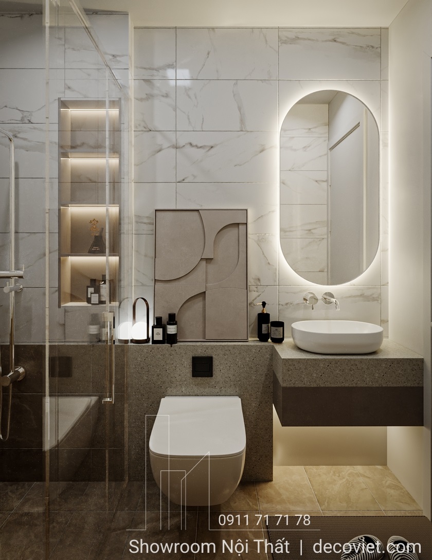 Nhà vệ sinh tiện nghi và sang trọng ở mỗi tầng