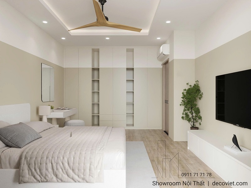 nội thất phòng ngủ lầu 1 nhà phố hiện đại