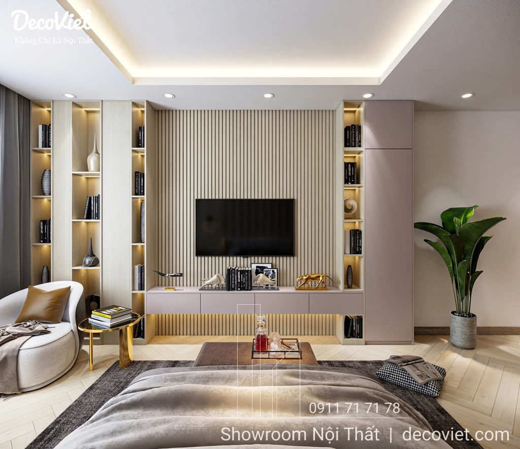 thiết kế nội thất phong ngủ hiện đại