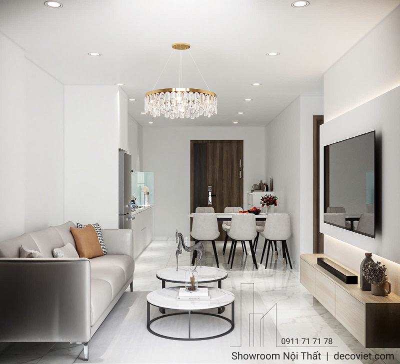 thiết kế thi công nội thất căn hộ 3 phòng ngủ hiện đại