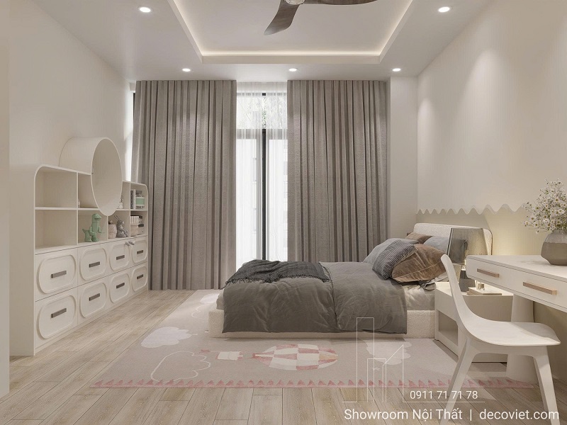 thiết kế phòng ngủ cho bé gái dễ thương