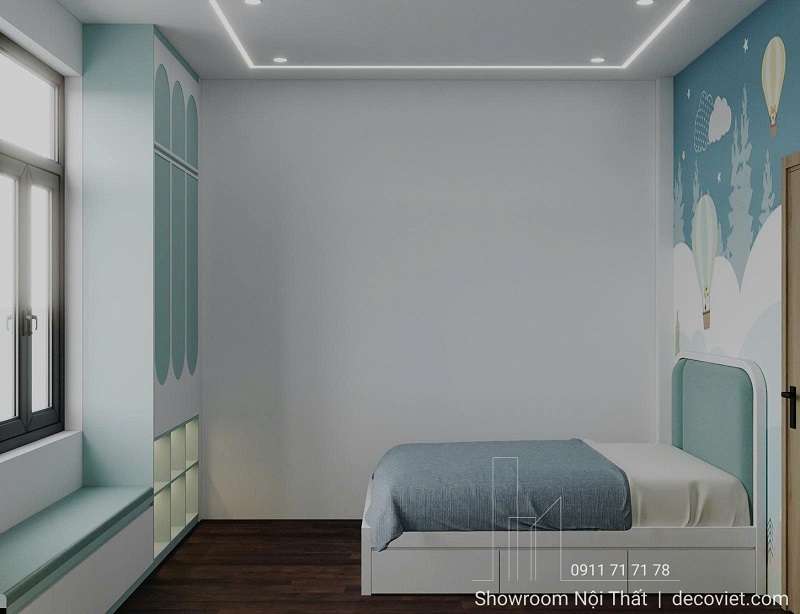 Toàn bộ không gian được hoàn thiện với đèn led âm trần ánh sáng dịu, tạo sự cân bằng giữa công năng và cảm xúc