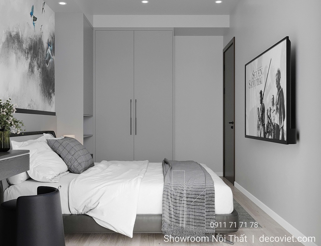 Phòng ngủ được thiết kế đơn giản, tối ưu ánh sáng và sự tiện nghi.