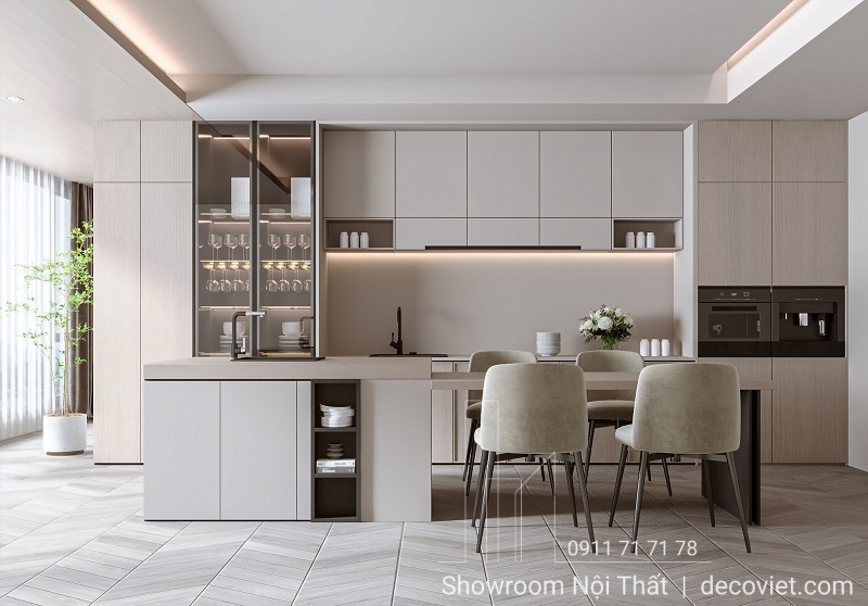 tủ bếp gỗ đẹp hiện đại