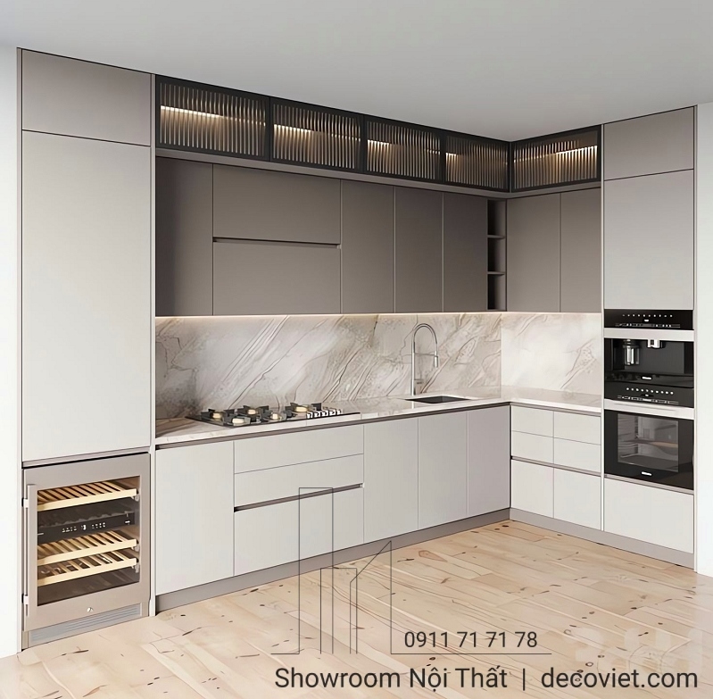 tủ bếp gỗ hiện đại