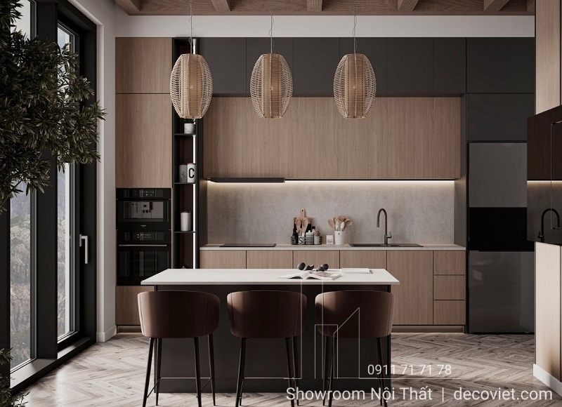 tủ bếp gỗ công nghiệp