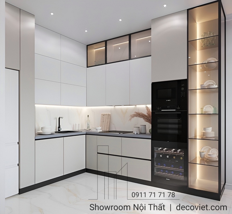 tủ bếp gỗ công nghiệp hiện đại