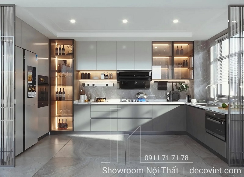 tủ bếp gỗ hiện đại